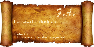Fancsali Andrea névjegykártya