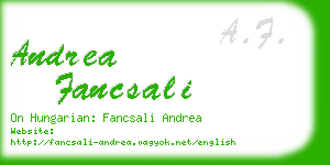 andrea fancsali business card